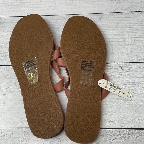 Madewell The Boardwalk Thong Sandal in Leather Dust Rose 9.5 S71 - Picture 7 of 7